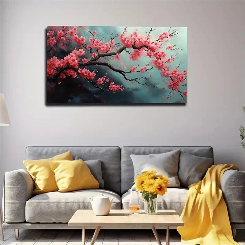 Thick Dark Brown Branches Wall Art Canvas Office Home Room Framed 80x45cm