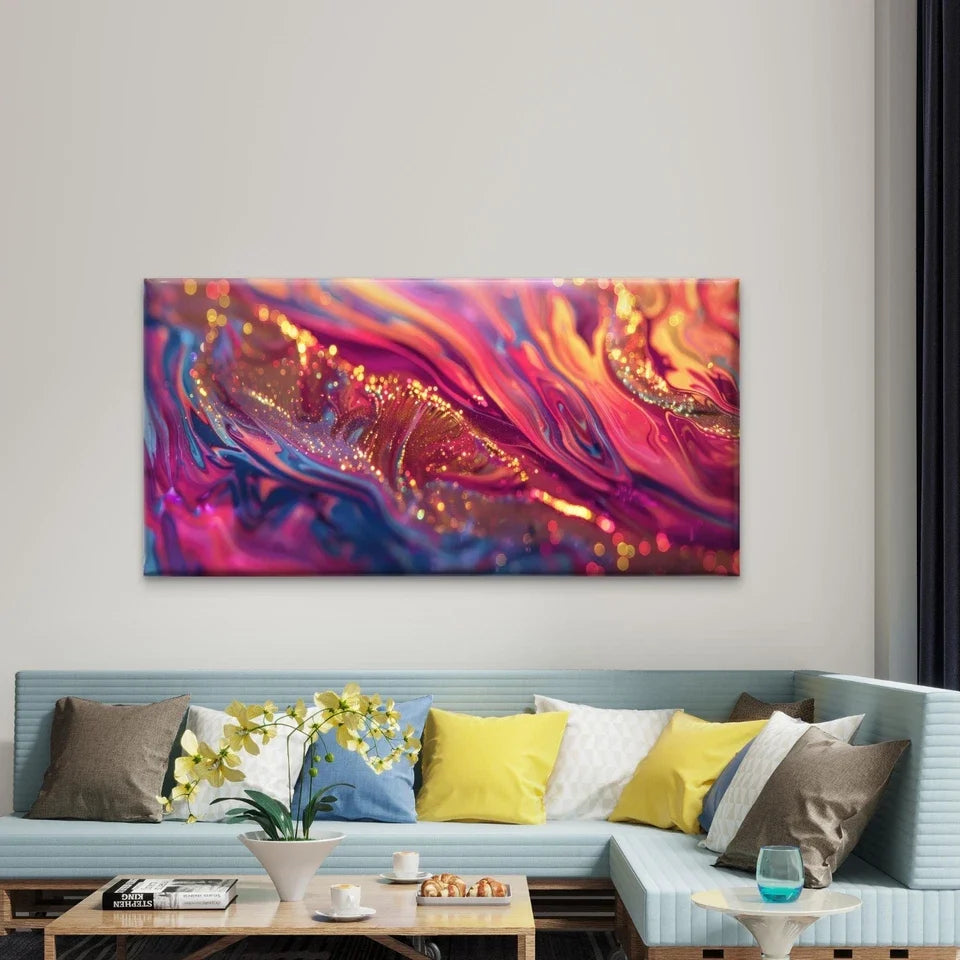 Colorful Rainbow Abstract Art Wall Art Canvas Office Home Room Framed 120x60cm