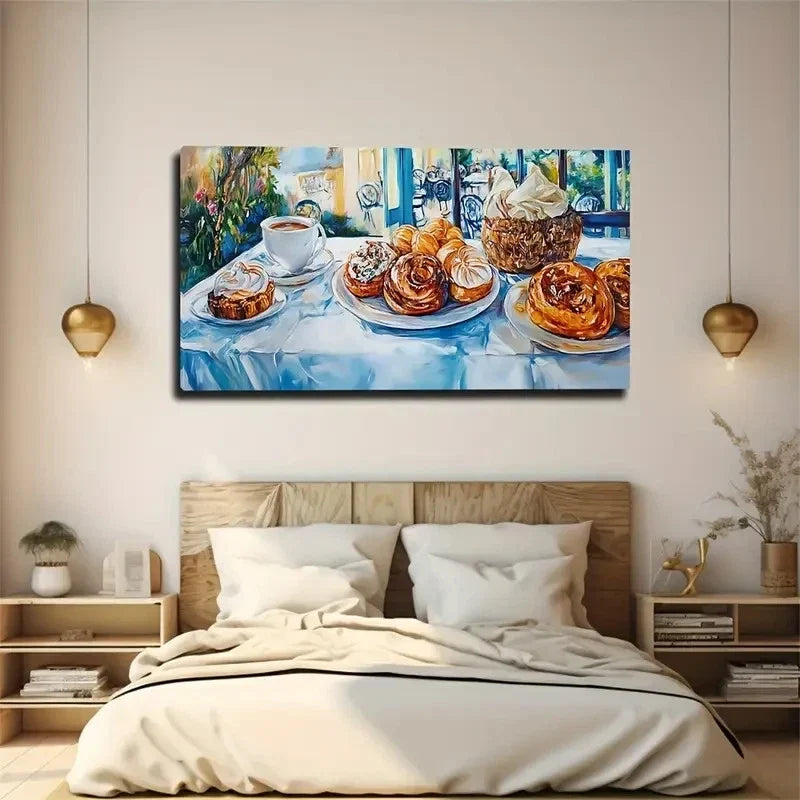 Food On The Table Minimalist Wall Art Canvas Office Home Room Framed 120x60cm