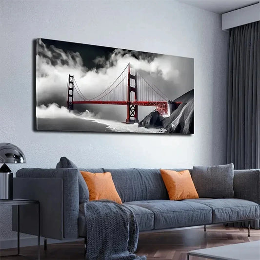 The Bridge Clouds Sky Homestay Wall Art Canvas Office Home Room Framed 120x60cm
