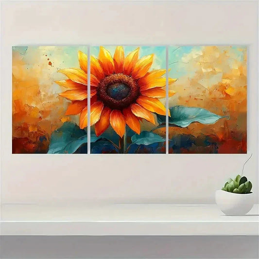 3pcs Vintage Watercolor Flowers Pictures Metal Print Ready to Hang Art
