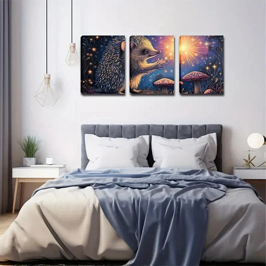 3pcs mysterious light of the forest Wall Art Set Canvas Framed 40x60cm - High Quality Print 100% Australian Made Wall Canvas Ready to Hang