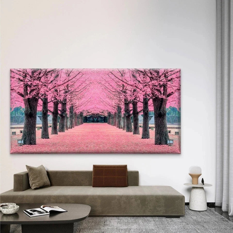 Cherry Blossom in Tokyo Wall Art Canvas Office Home Room Framed 80x45cm
