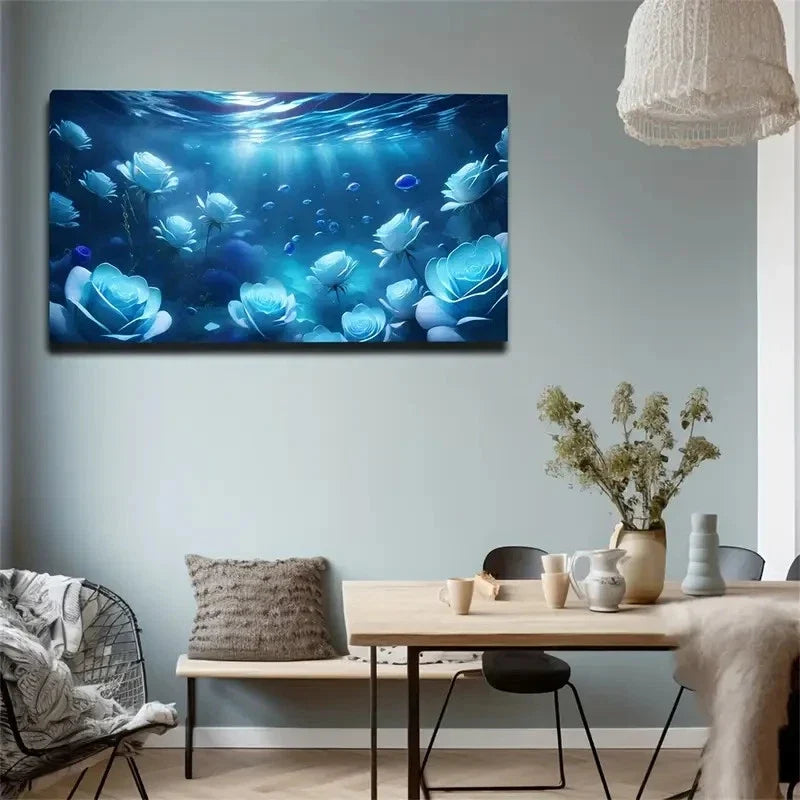 Richly Textured Underwater Flow Wall Art Canvas Office Home Room Framed 120x60cm