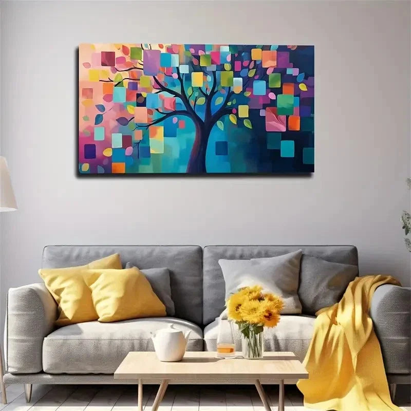 Dark Color Gradient Leaves Wall Art Canvas Office Home Room Framed 120x60cm