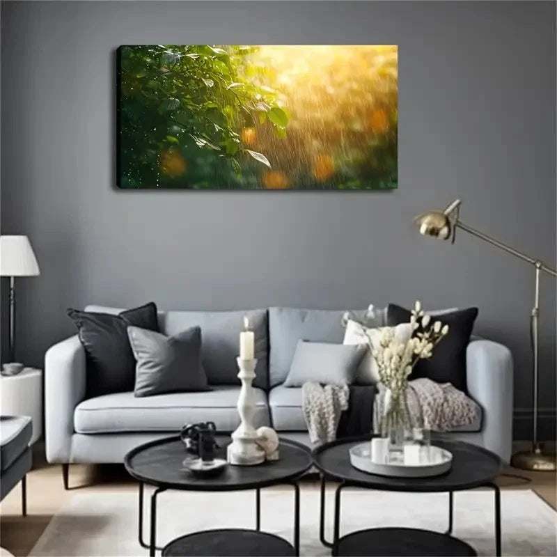 Presents The Scene Of Falling Wall Art Canvas Office Home Room Framed 80x45cm