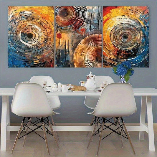 3pcs Abstract Tree Vintage Modern Nature Metal Print Ready to Hang Art