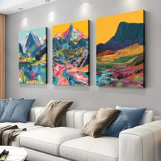 3pcs Elegant Cader Idris Yr Wyddfa Pen y Fan Wall Art Set Canvas Framed 40x60cm - High Quality Print 100% Australian Made Wall Canvas Ready to Hang