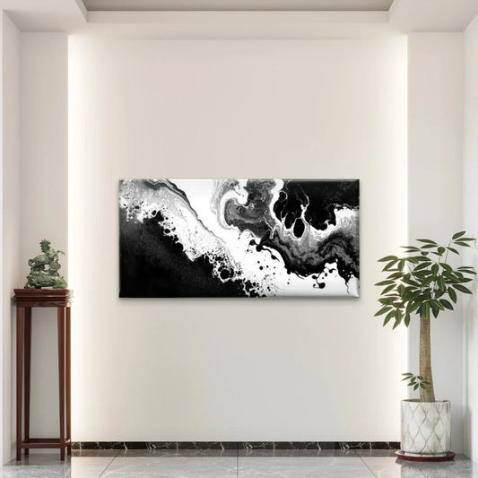 Featuring a Striking Abstract Wall Art Canvas Office Home Room Framed 80x45cm