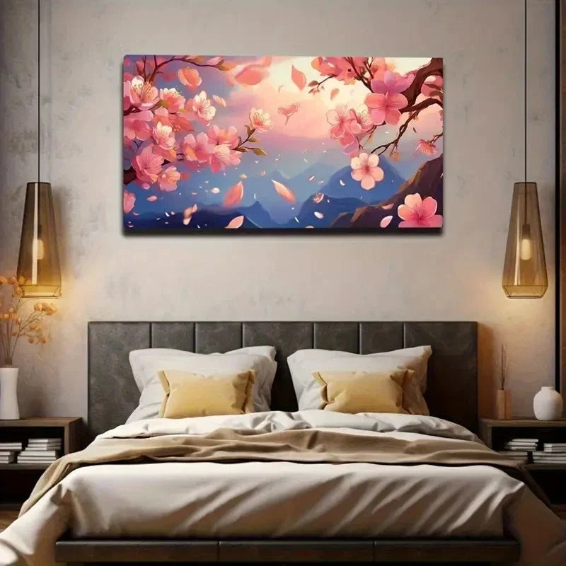 Romantic Wealthy Plum Blossom Wall Art Canvas Office Home Room Framed 80x45cm