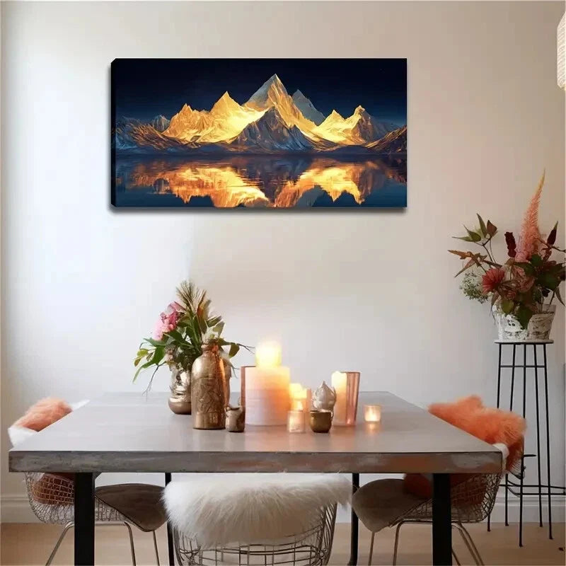 Warm Glow of Sunset Realistic Wall Art Canvas Office Home Room Framed 120x60cm