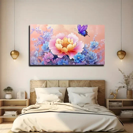 Colorful Small Flowers Wall Art canvas office home room framed 120x60cm