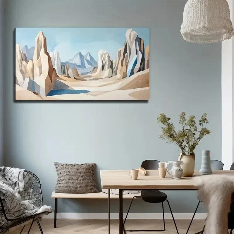 Abstract Desert Landscape Wall Art Canvas Office Home Room Framed 80x45cm