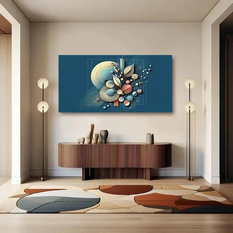 Modern Creative Geometric wall canvas office home room framed 120x60cm