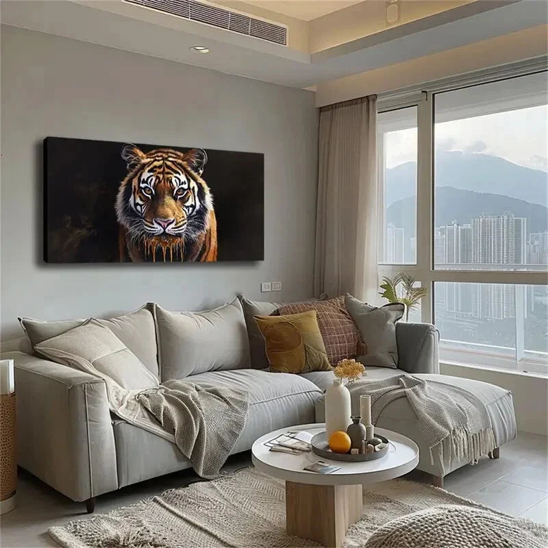 Tiger Showcases Majestcy Wall Art Canvas Office Home Room Framed 120x60cm