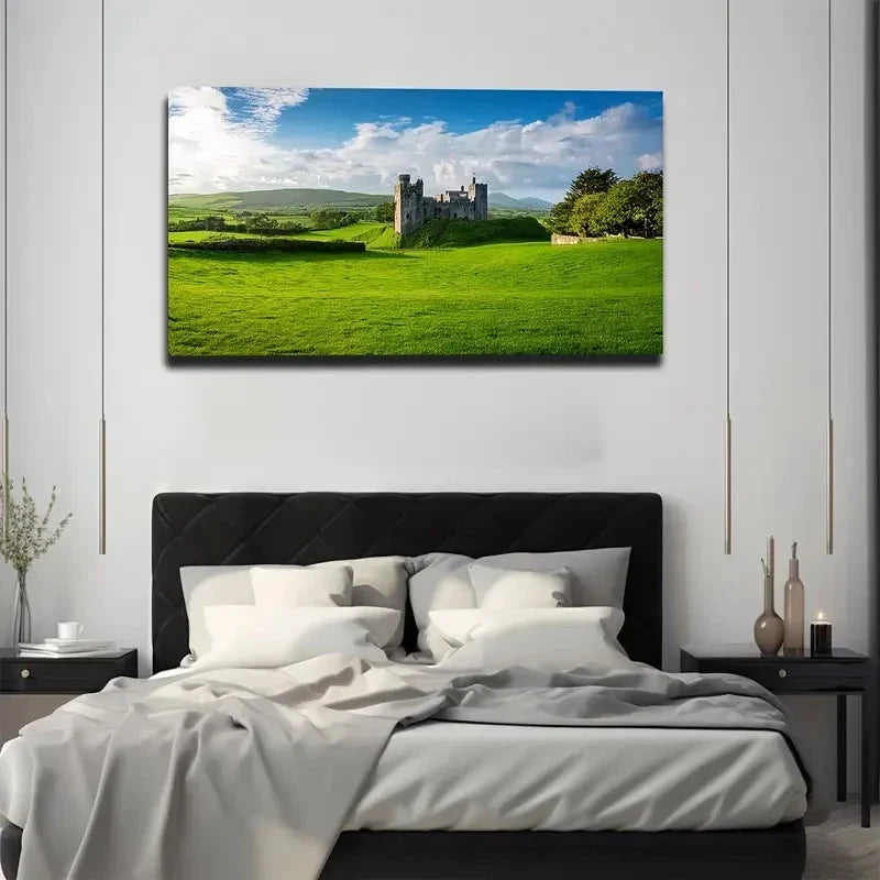 Beautiful Castle Suitable Wall Art Canvas Office Home Room Framed 120x60cm