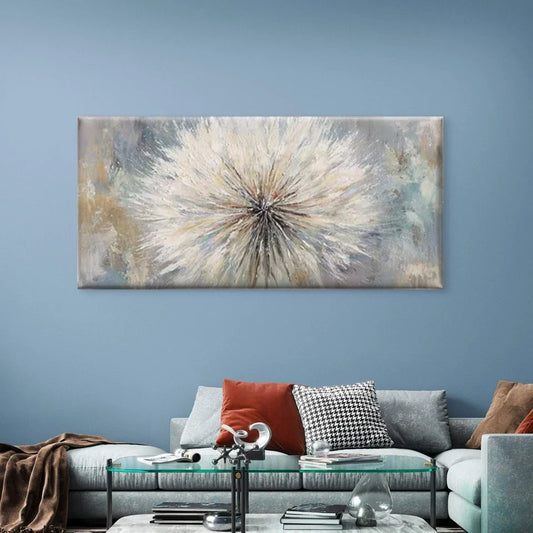 Abstract Geometric Floral Wall Art Canvas Office Home Room Framed 80x45cm