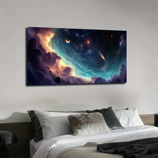 Abstract Starry Sky Wall Art canvas office home room framed 120x60cm