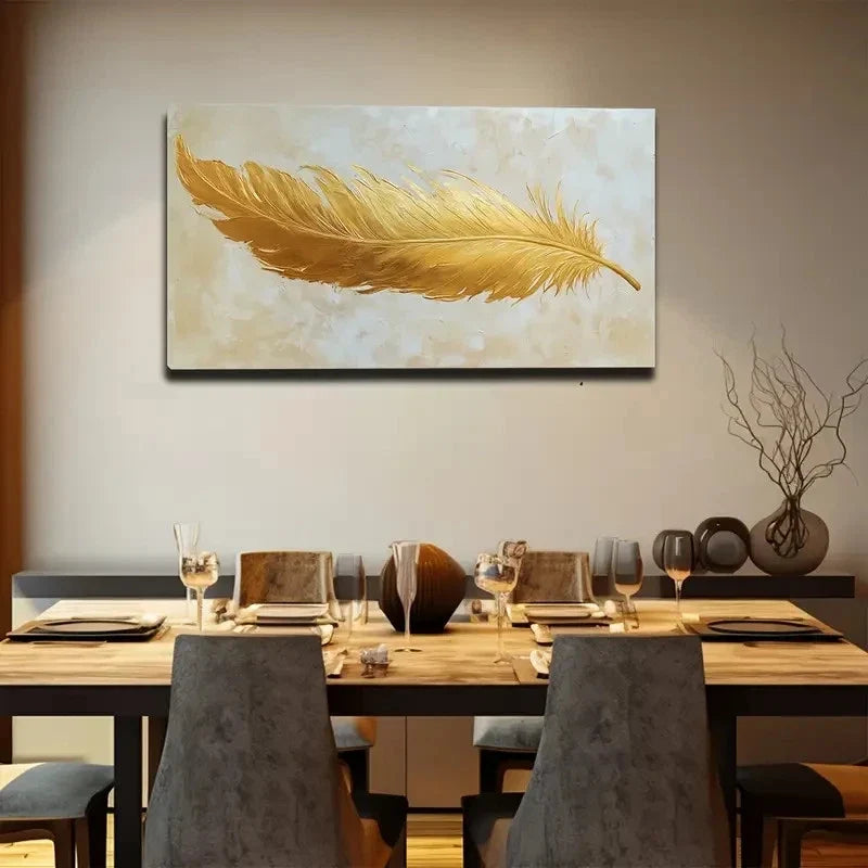 Feather Decorative Painting Wall Art canvas office home room framed 80x45cm