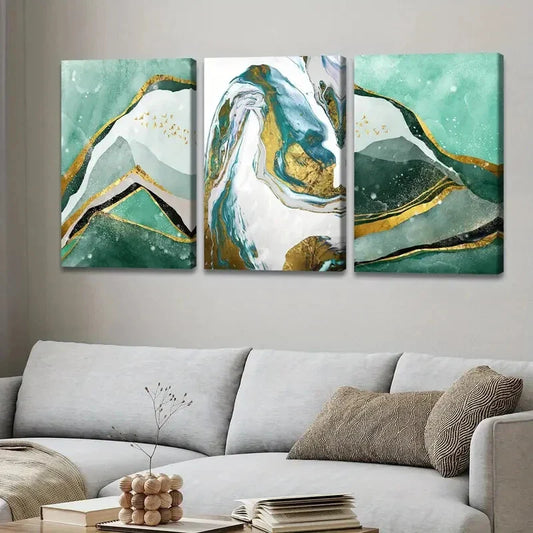 3pcs Simple Nordic Style Abstract Geometry Color Wall Art Set Canvas Framed 40x60cm - High Quality Print 100% Australian Made Wall Canvas Ready to Hang