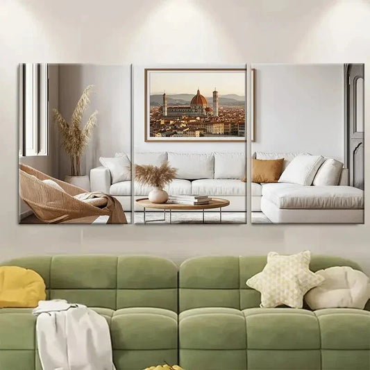 3pcs Florence Italy Cityscape Unique Metal Print Ready to Hang Art