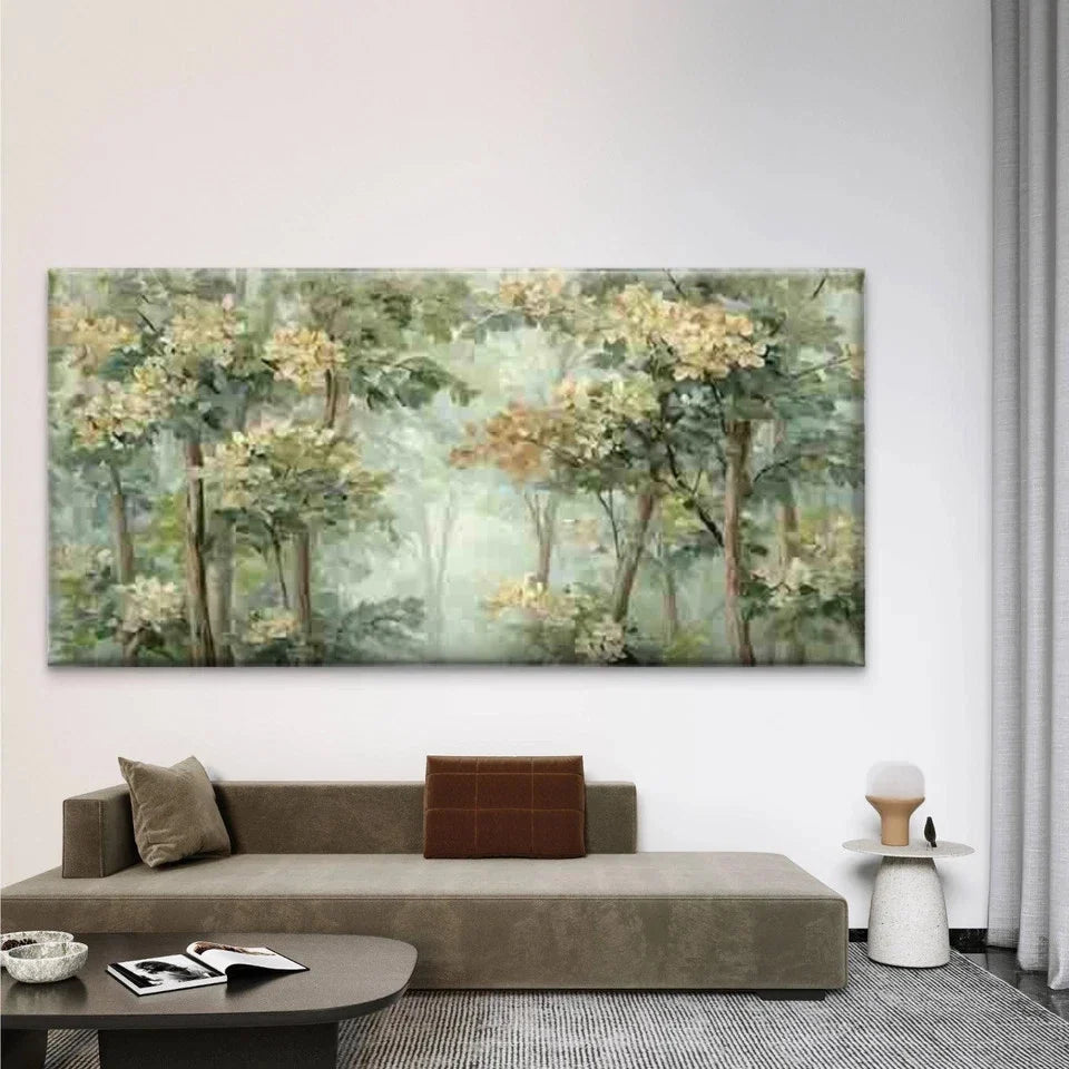 Abstract Forest Landscape Wall Art Canvas Office Home Room Framed 80x45cm