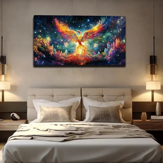 Minimalist Phoenix Vibrant Wall Art Canvas Office Home Room Framed 120x60cm