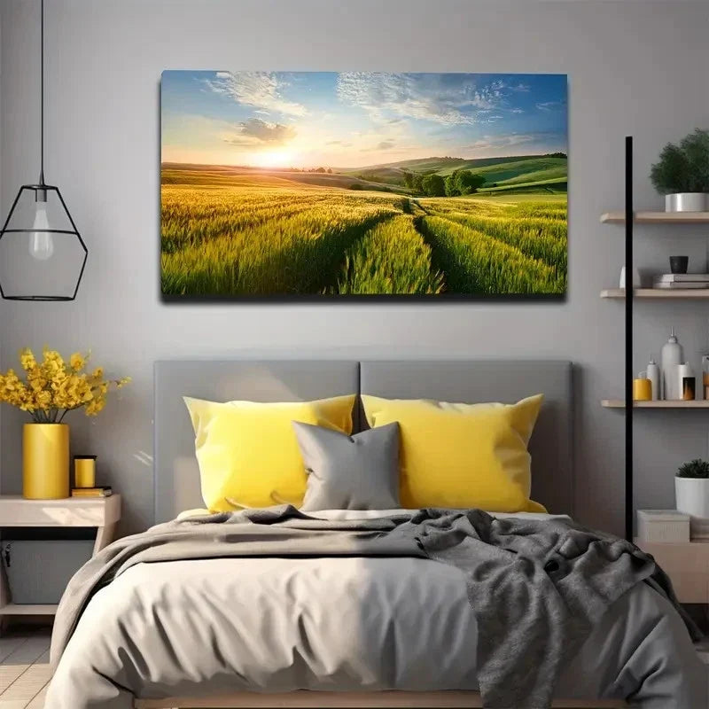 Spring Morning Sunrise Wall Art Canvas Office Home Room Framed 80x45cm