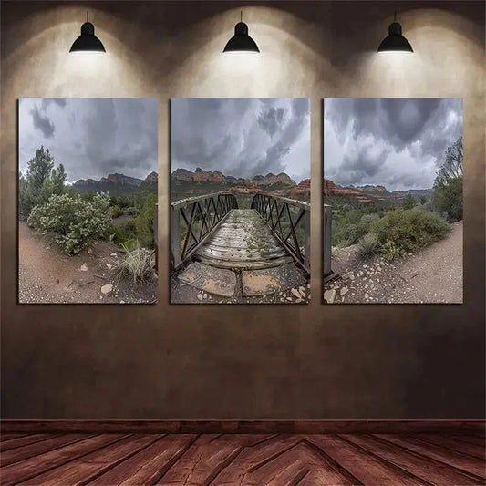 3pcs Landscape Photography Black Sky Metal Print Ready to Hang Art