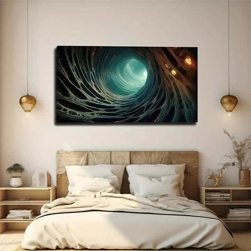 Modern Bohemian Abstract Wall Art Canvas Office Home Room Framed 80x45cm