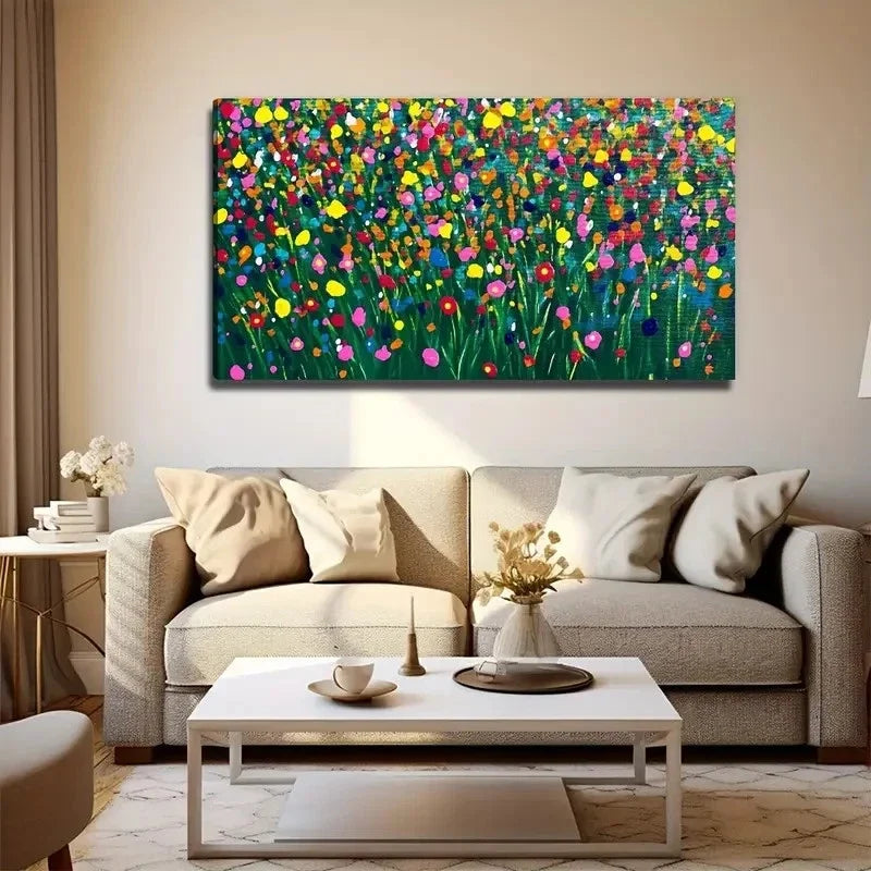 Star Dot Flower Nature Wall Art Canvas Office Home Room Framed 120x60cm
