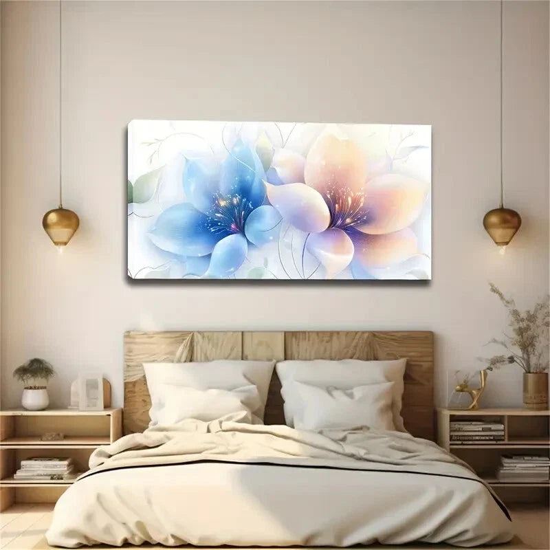 Watercolor Floral Gradient Wall Art canvas office home room framed 120x60cm