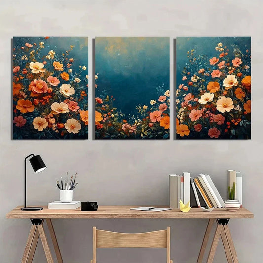 3pcs Painting Botanical Colourful Metal Print Ready to Hang Art