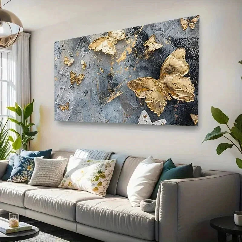 Graffiti Butterfly Realistic Wall Art Canvas Office Home Room Framed 120x60cm