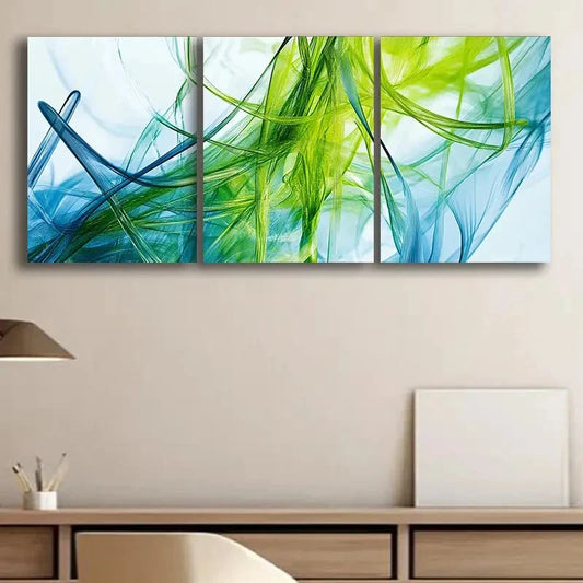 3pcs Green Digital Nature Green Perfect Wall Art Set Canvas Framed 40x60cm - High Quality Print 100% Australian Made Wall Canvas Ready to Hang