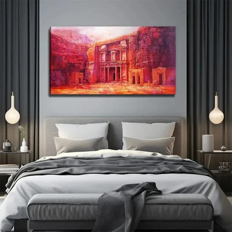 Vibrant Desert Landscape Wall Art Canvas Office Home Room Framed 80x45cm