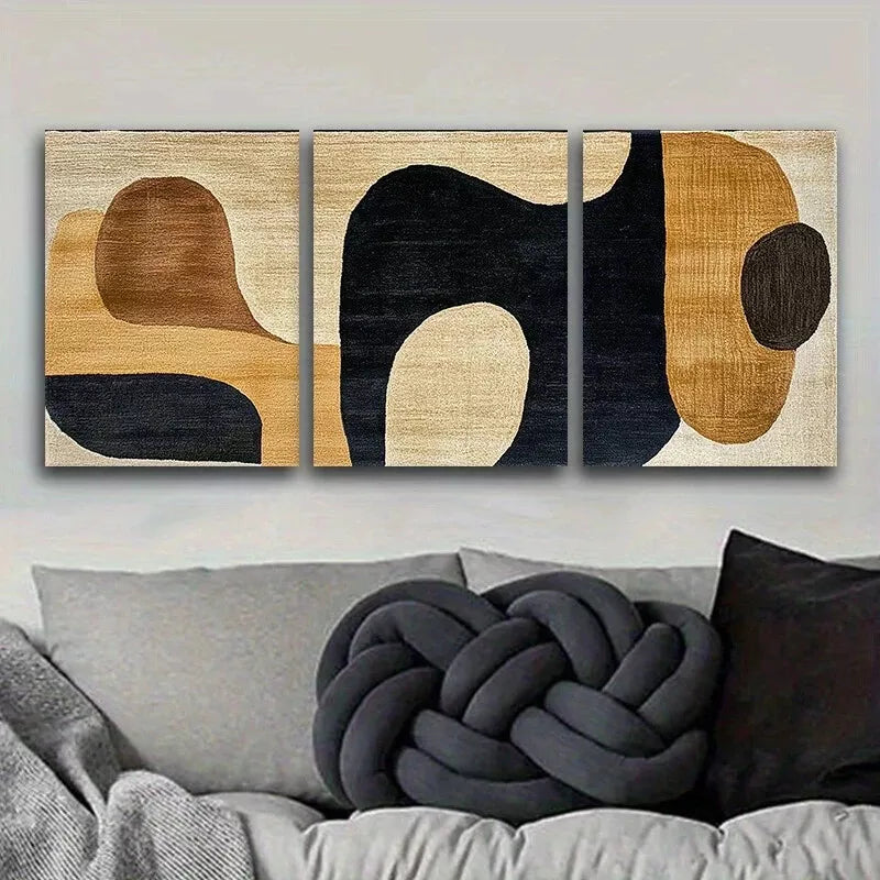 3pcs Abstract Carpet Design Wall Art Set Canvas Framed 40x60cm - High Quality Print 100% Australian Made Wall Canvas Ready to Hang