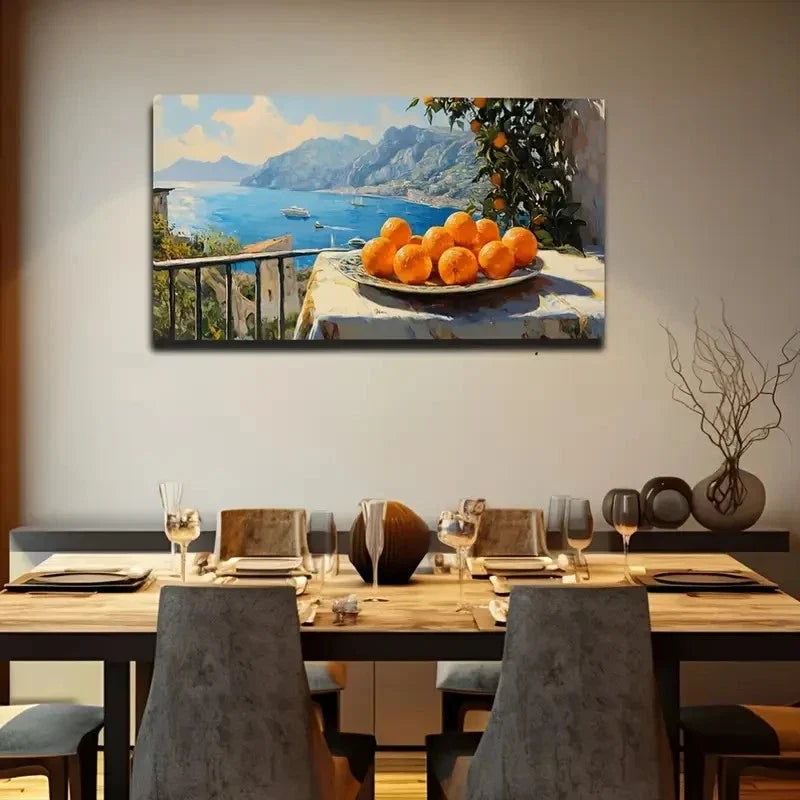 Vibrant Sunset Beach & Ocean Wall Art Canvas Office Home Room Framed 120x60cm