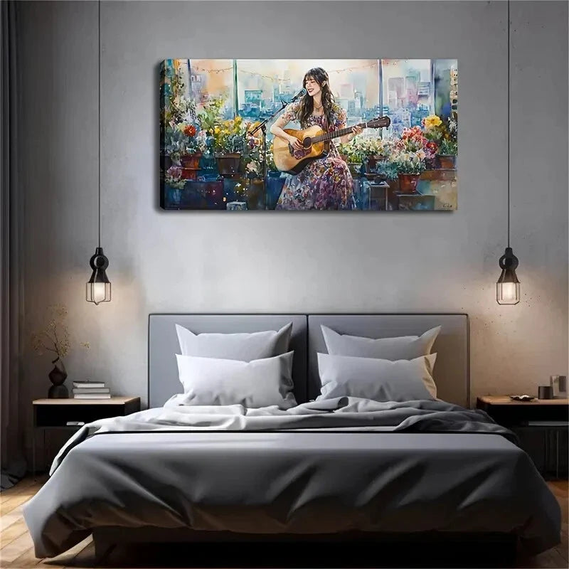 Featuring A Singer Singing Wall Art Canvas Office Home Room Framed 120x60cm