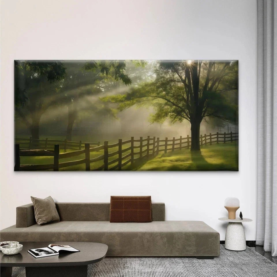 Classic Morning Sunlight Wall Art Canvas Office Home Room Framed 80x45cm