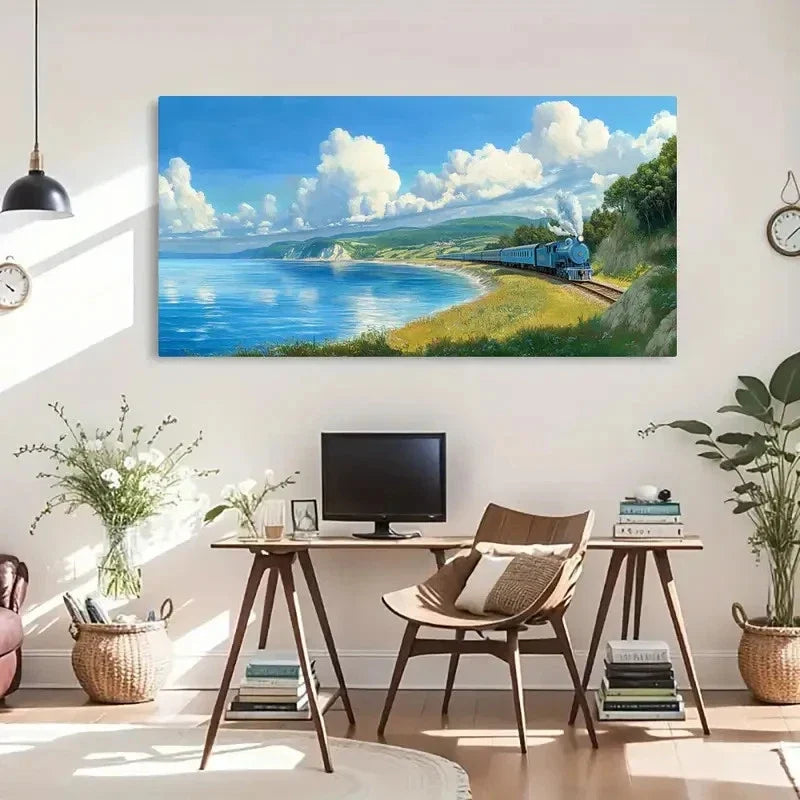 Abstract Anime Scenery Décor Wall Art Canvas Office Home Room Framed 120x60cm