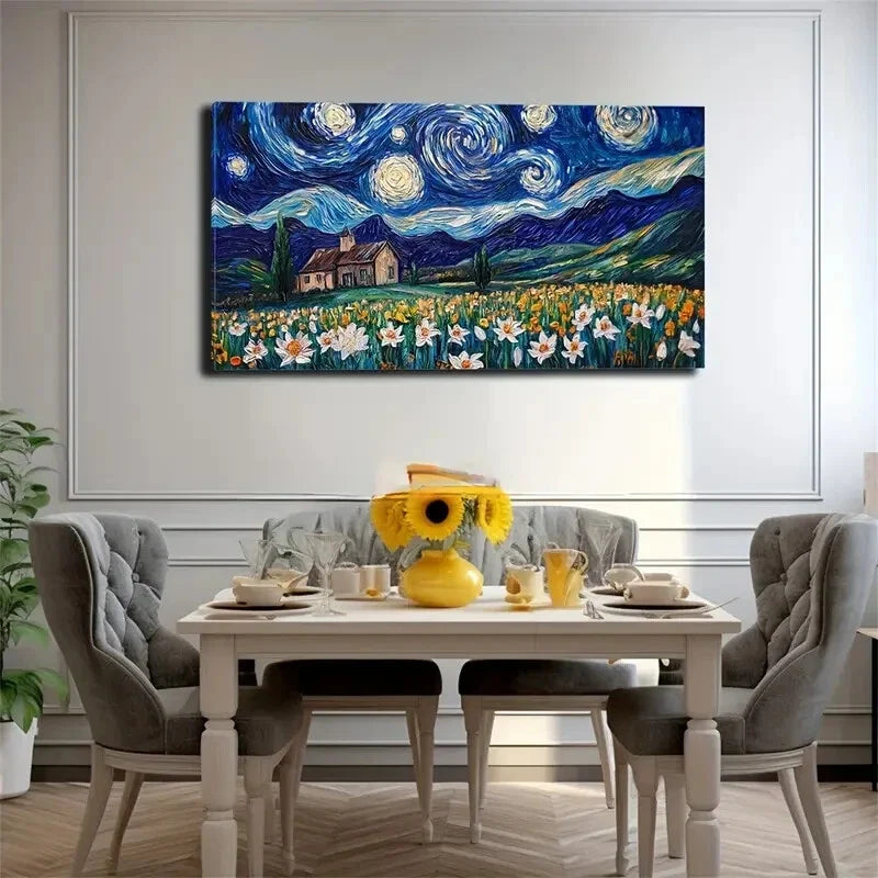 Starry Sky Replica Banquet Wall Art Canvas Office Home Room Framed 120x60cm