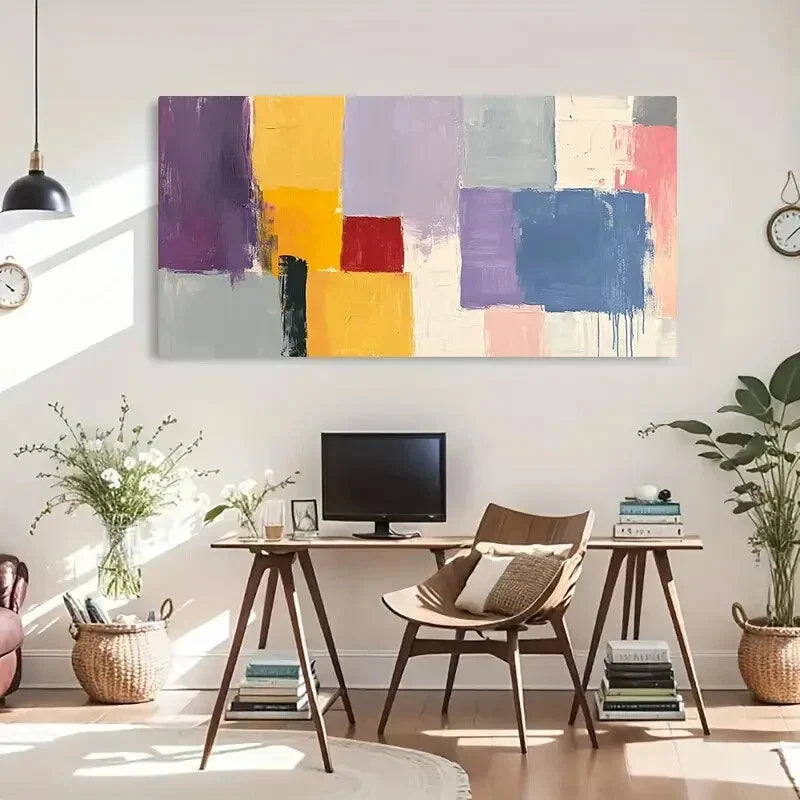Vibrant City Scenery Modern Wall Art Canvas Office Home Room Framed 120x60cm