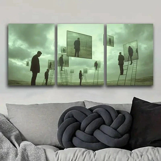 3pcs Surreal film, Art Painting Metal Print Ready to Hang Art