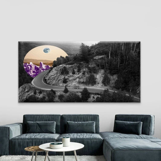 Collage of Landscapes Wall Art Canvas Office Home Room Framed 80x45cm