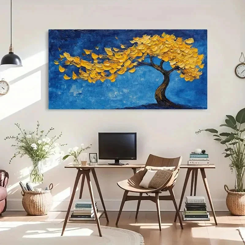 Chic Tree Landscape Vibrant Wall Art Canvas Office Home Room Framed 120x60cm