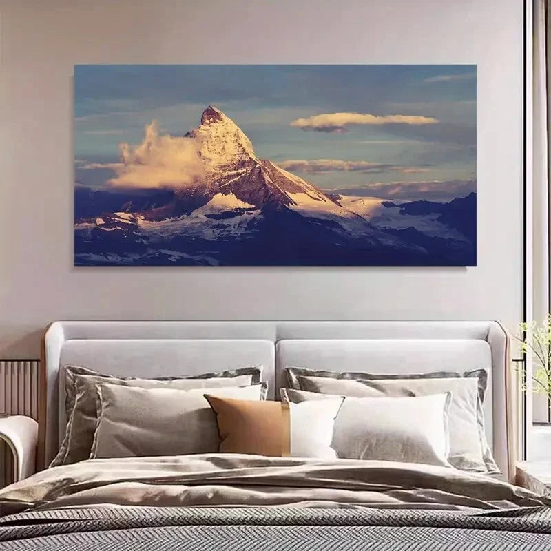 Breathtaking Mountain Wonders Wall Art Canvas Office Home Room Framed 80x45cm