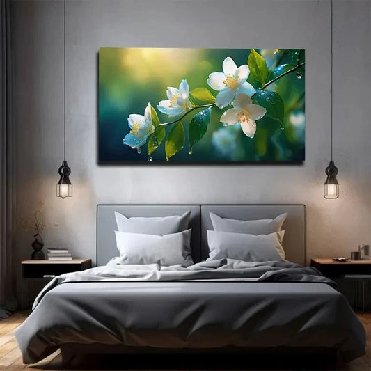 Green Haze Background Wall Art canvas office home room framed 120x60cm