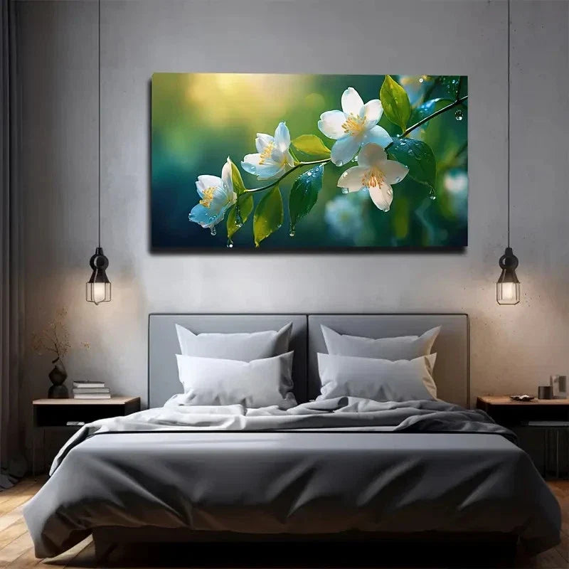 Green Haze Background Wall Art canvas office home room framed 120x60cm