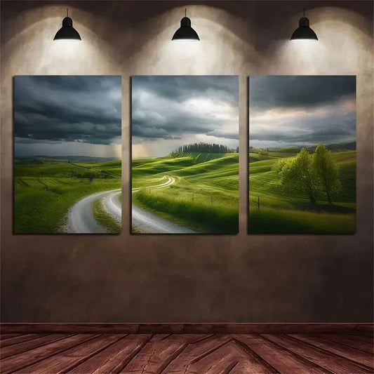 3pcs Winding Path Of Horizon Nature Metal Print Ready to Hang Art